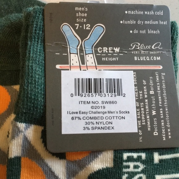 NWT Men’s “I Love an Easy Challenge” Socks - Picture 4 of 6